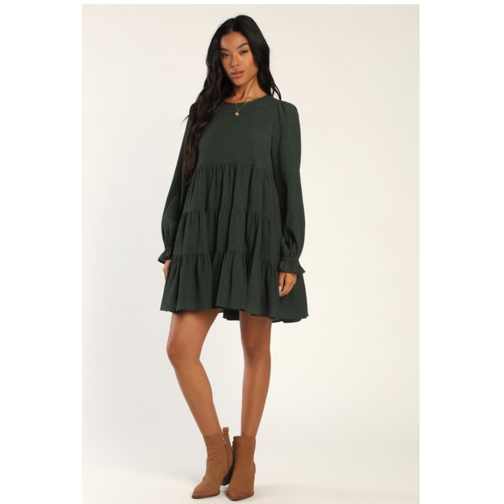Lulu’s Hunter Green Babydoll Dress | Size XS